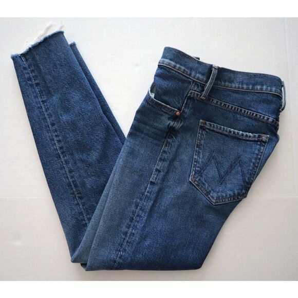 Mother 10644-1422 WMN Sz 25 Blue The Mid Rise Rider Ankle Fray Denim Jeans - Picture 13 of 15